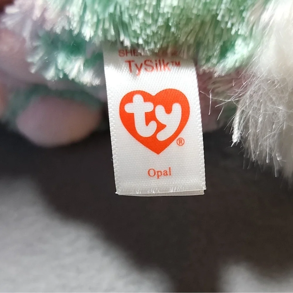 Ty Opal TySilk Plush Cat Pastel Colors Large Eyes 049563